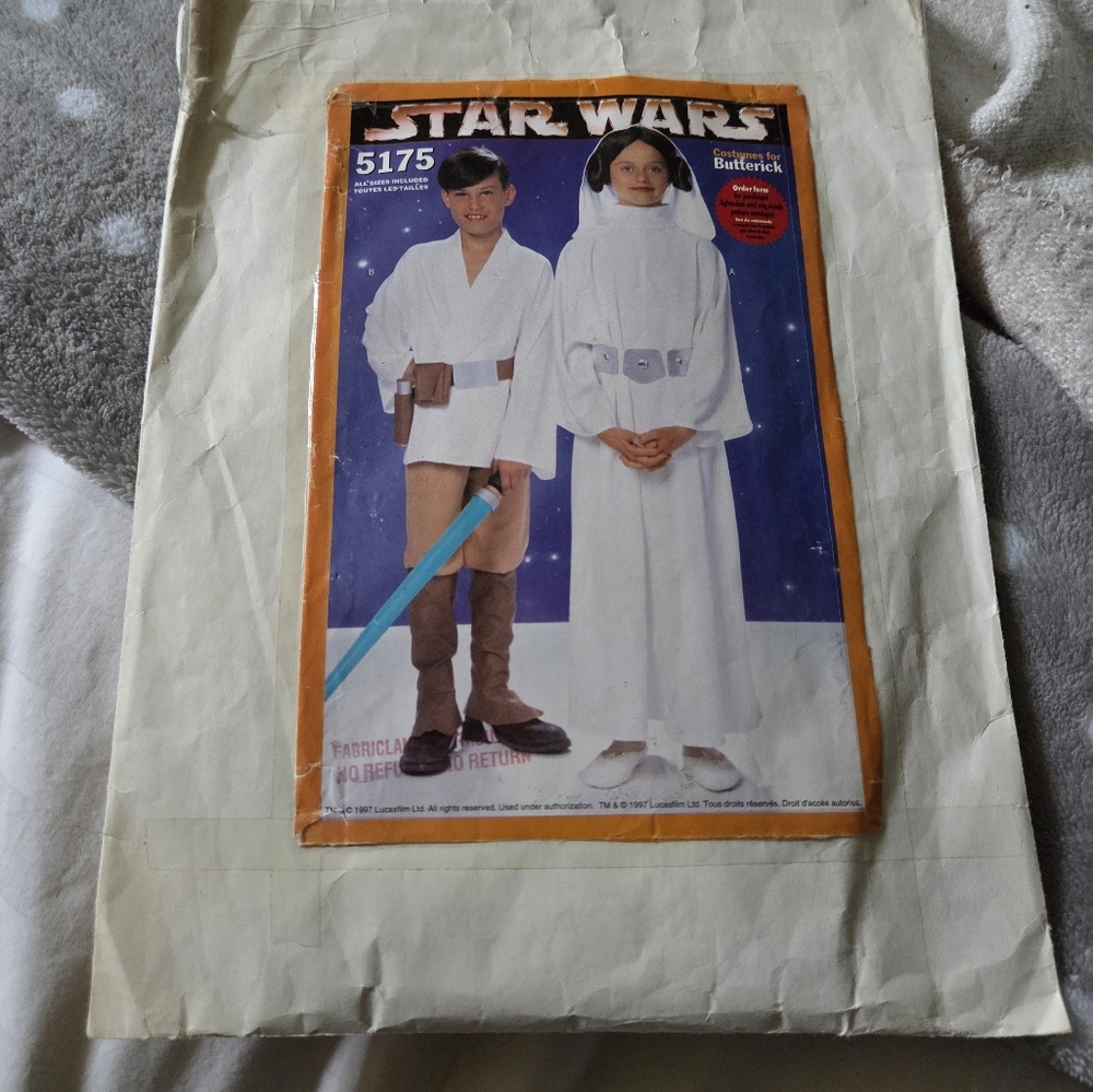 Butterick Star Wars Princess Leia Luke Skywalker Jedi Cosplay Sewing Pattern